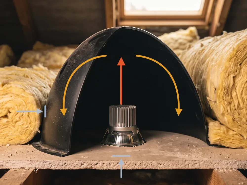 Attic cutaway: air circulating in a closed loop under the CX5 dome