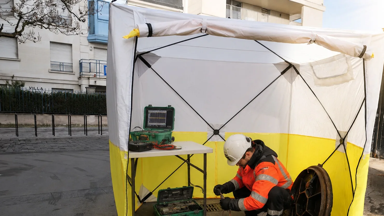 How to weigh down a work tent on concrete, asphalt or a slab