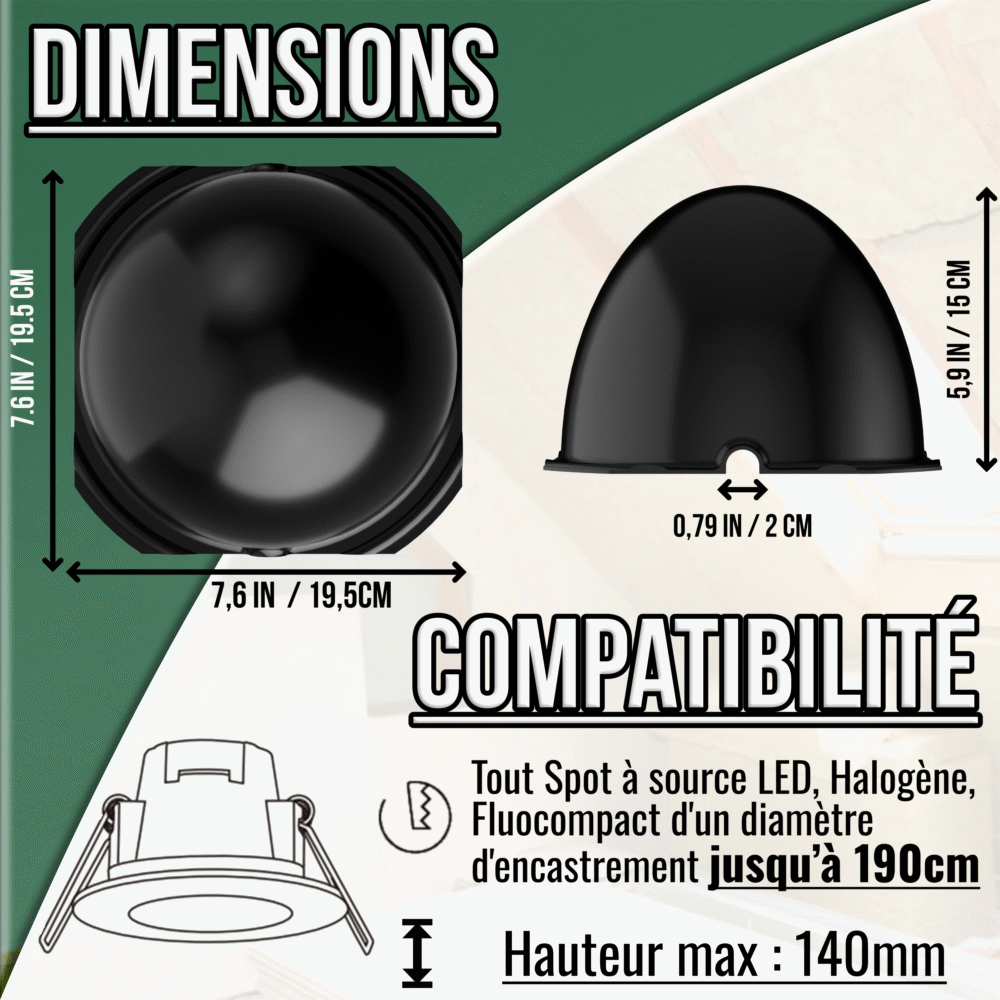 Cloches de protection spots / Pack de 10 pcs